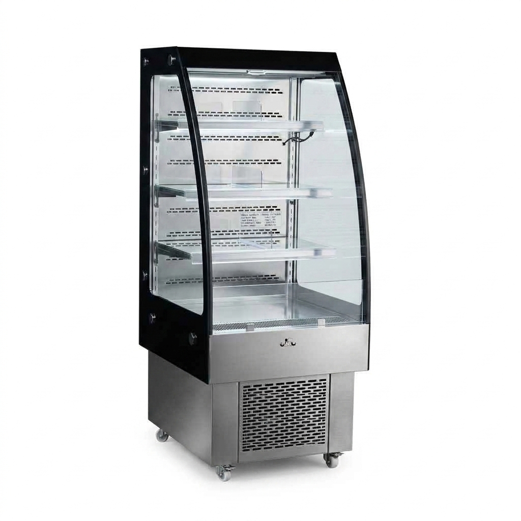 VITRINA REFRIGERADA 218 LT CORTINA DE AIRE REFR. 2°-10°C  MED 67×59×145 CM