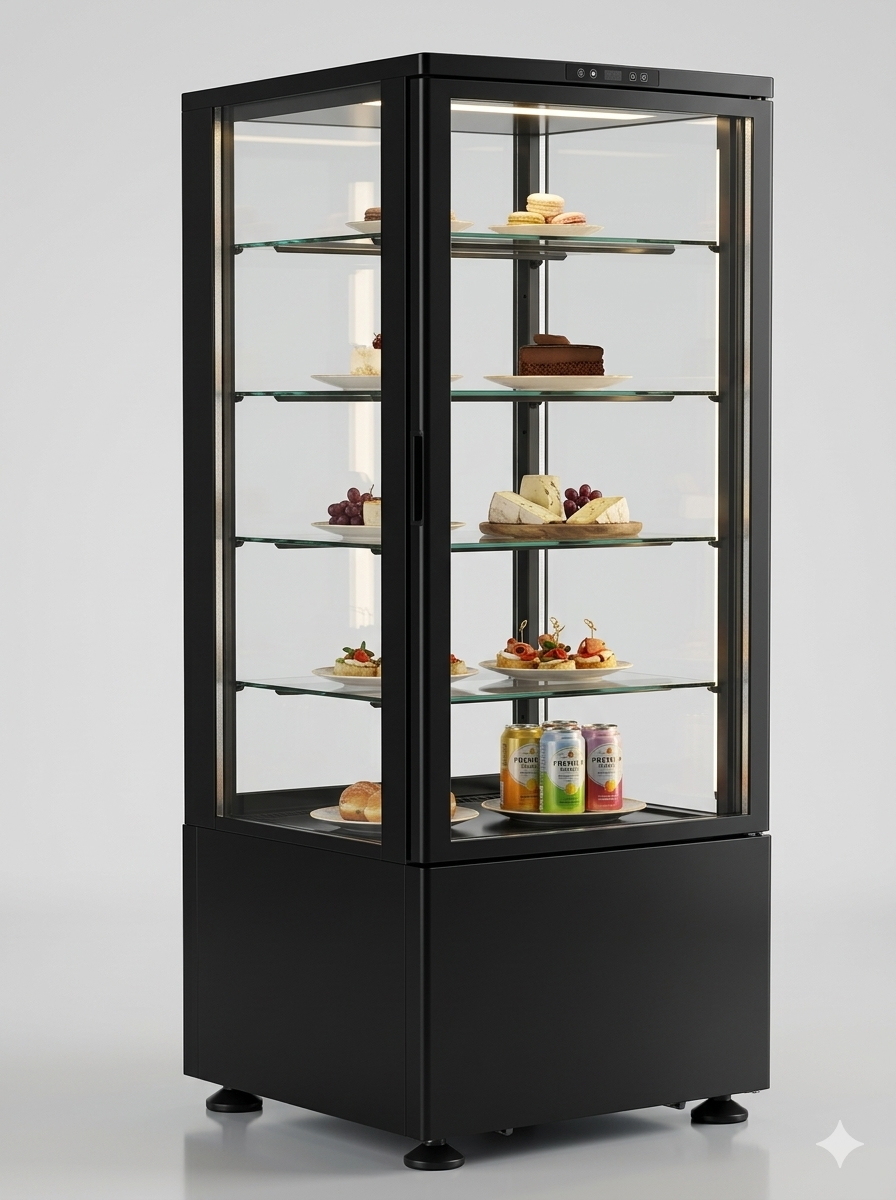 VITRINA REFRIGERADA PEDESTAL NEGRO 235 LITROS