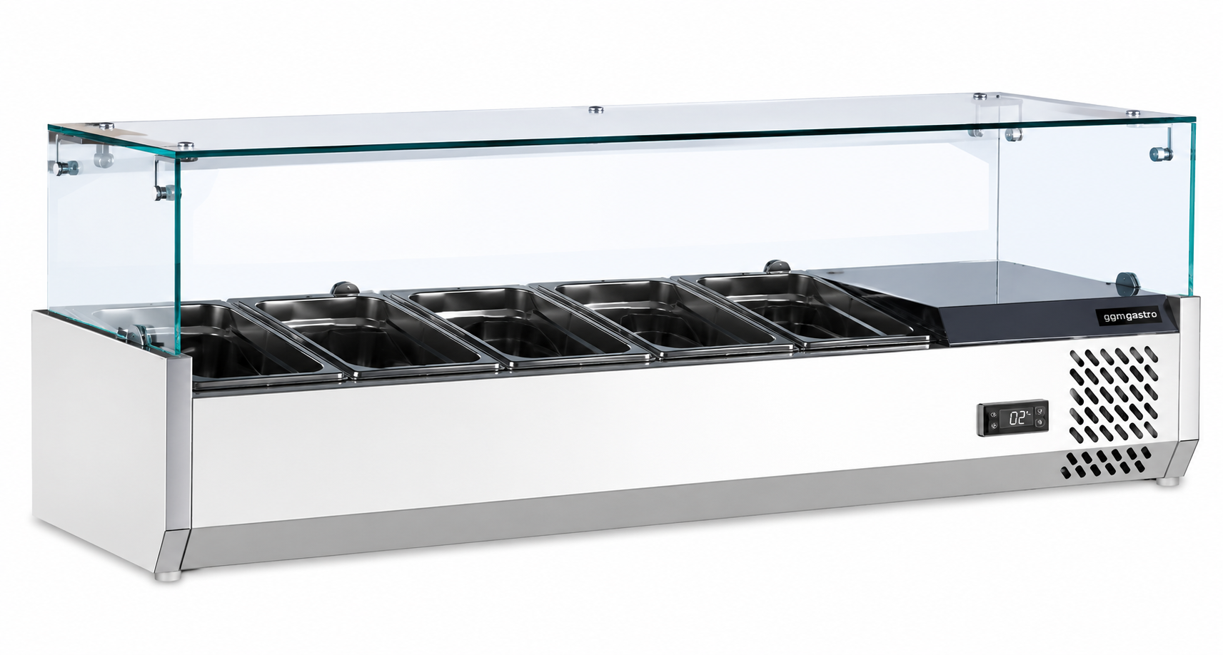 SALSERA REFRIGERADA SOBREMESA 120 CM – 5 DEPOSITOS – 1200×335×426 mm