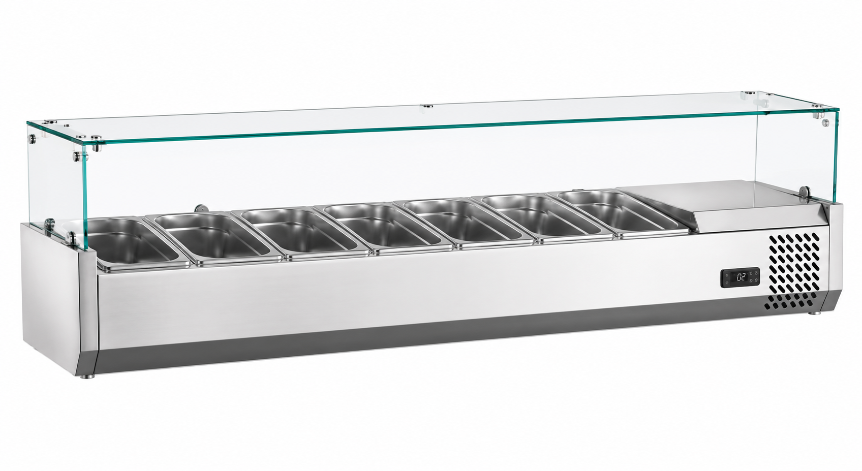 SALSERA REFRIGERADA SOBREMESA 150 CM – 7 DEPOSITOS